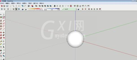 草图大师设计出三维球体图形的操作步骤截图