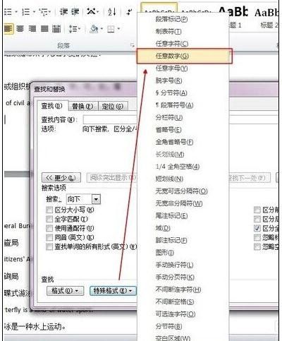 word2010选中全部数字的操作教程截图