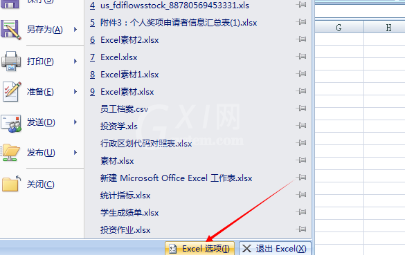 excel2007打开后插入栏是灰色的处理方法截图