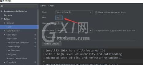 intellij idea设置字体大小的操作方法截图