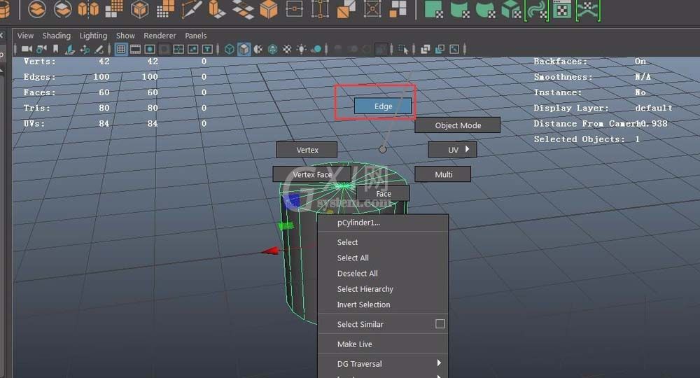 maya提取polygons上的线的操作步骤截图