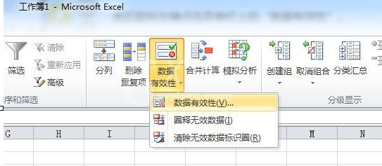 excel2010添加下拉列表的操作方法截图