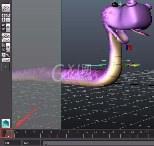 maya制作蛇游动动画的操作方法截图