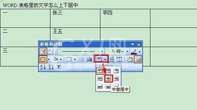 word2013表格设置文字上下居中的使用教程截图