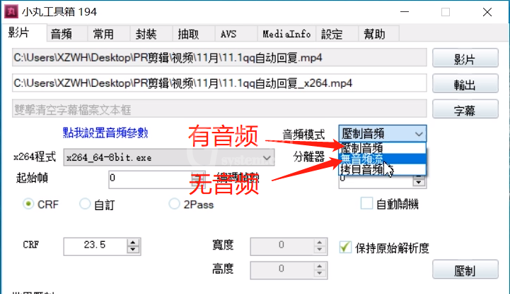 使用小丸工具箱进行压制的操作步骤教程截图