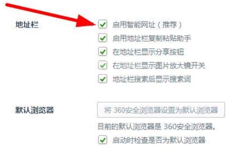 360浏览器启用智能网址的操作教程截图