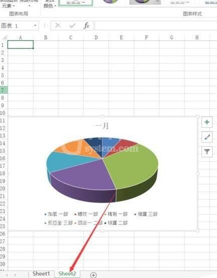 excel2016随意移动图表位置的操作步骤截图