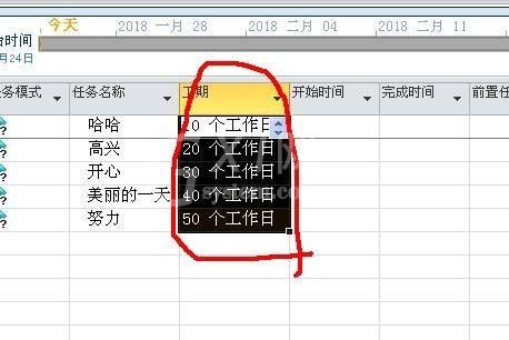 Project将工作日改成days的操作步骤截图