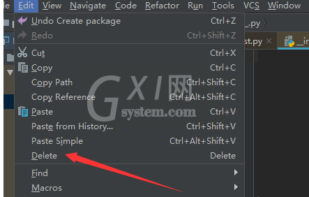 PyCharm删除文件的操作方法截图