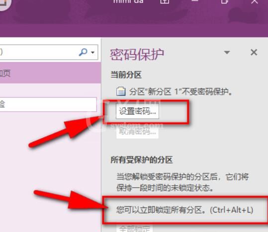 OneNote笔记本设置密码的方法步骤截图