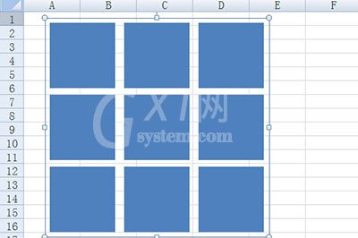 Excel制作九宫格图片的操作过程截图