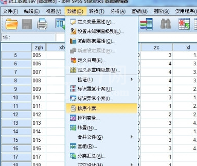 SPSS对数据排序的简单方法截图