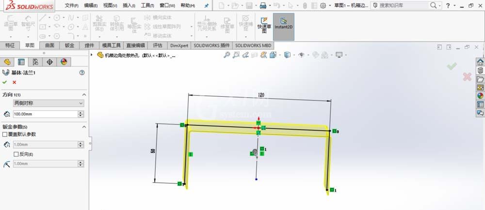 SolidWorks制作散热孔的操作方法截图