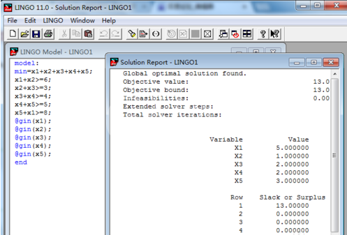 lingo求解整数规划的操作方法截图