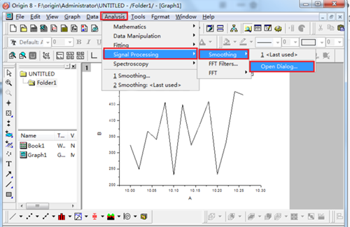 Origin平滑曲线的使用方法截图