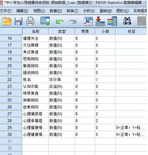 SPSS定义变量的操作步骤截图