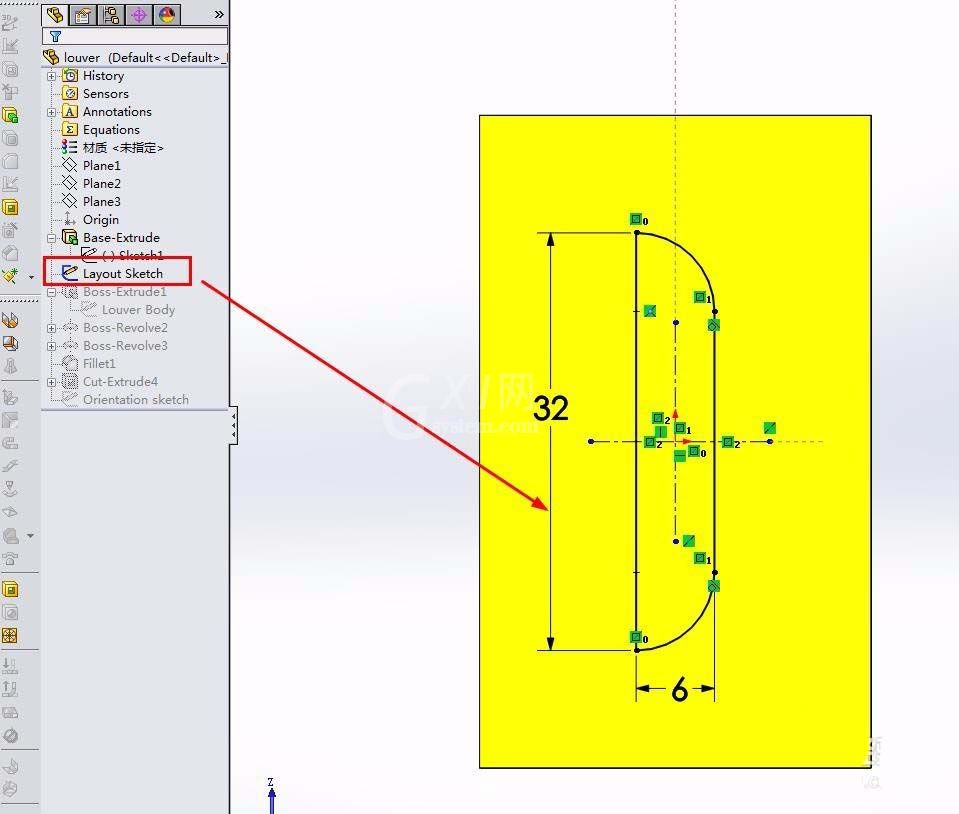 Solidworks绘制百叶窗模型的具体操作截图