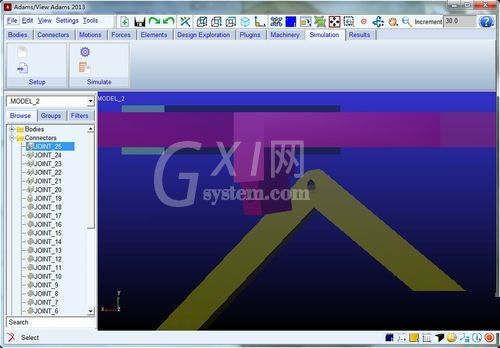 Adams中加转动副时控制它的方向的操作方法截图