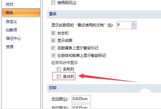 Access设置显示宏和条件列的具体方法截图