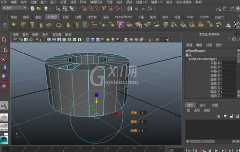 maya软件将多边形缺失补上的操作过程截图