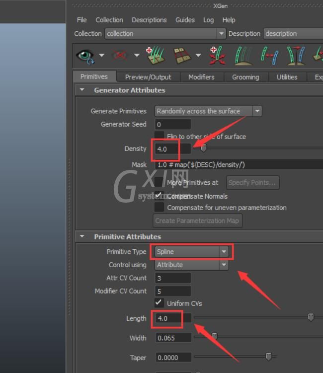 maya软件将模型给为xgen曲线的详细流程截图