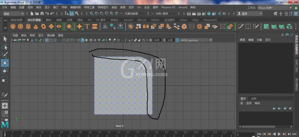 maya软件提取多边形曲线的方法步骤截图