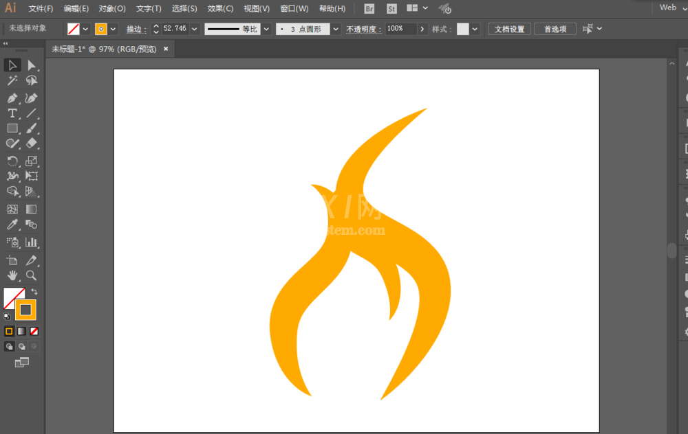 ai设计火焰标志的操作步骤截图