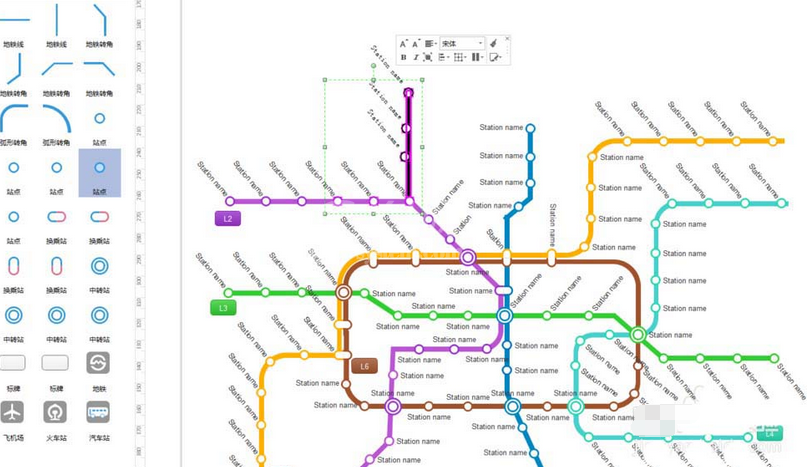 亿图流程图制作软件设计地铁路线图的详细过程截图