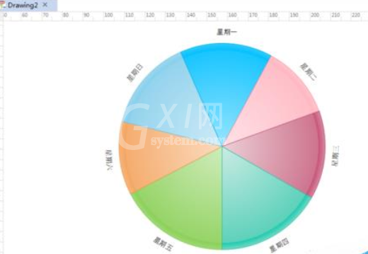 亿图流程图制作软件设计一周星期饼形图的具体方法截图