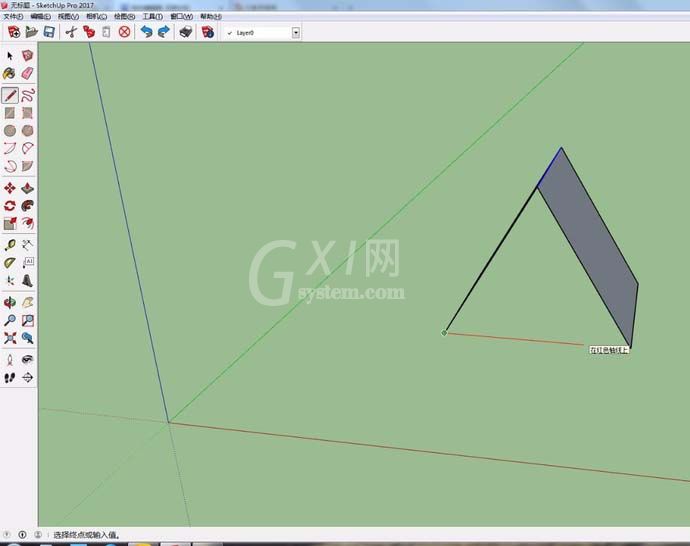 草图大师中设计三角坡的详细操作过程截图