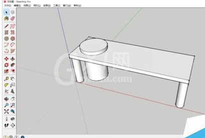 草图大师绘制一套单人桌子以及椅子的操作教程截图