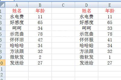 Excel表格对比两列数据找差异的操作教程截图