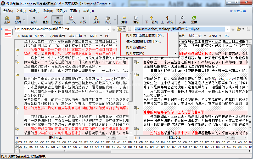 Beyond Compare文本比较的详细步骤截图