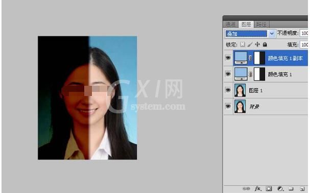 Photoshop给照片加上双色效果的操作教程截图