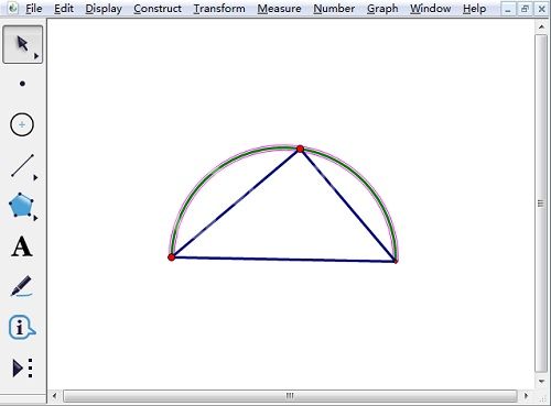 几何画板绘制半圆的操作流程截图