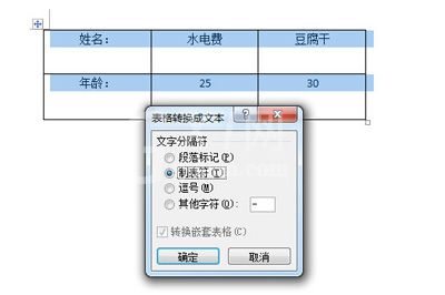 word表格转成文字的操作方法截图