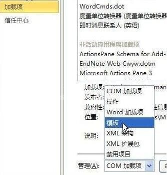 word2010中删除菜单中MathTye加载项的详细方法截图