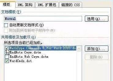 word2010中删除菜单中MathTye加载项的详细方法截图