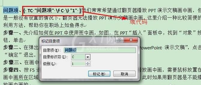 word目录域使用操作步骤截图