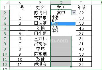 Excel使用定义名称和数据有效性完成数据填充的教程方法截图