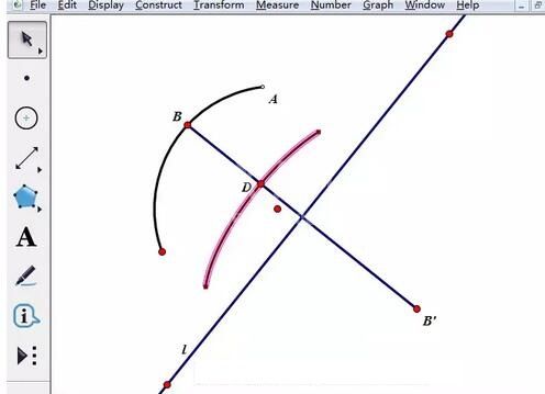 借助几何画板作圆弧沿直线翻折动画的图文方法截图