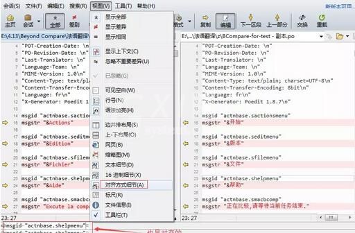 Beyond Compare设置自动换行的简单方法截图