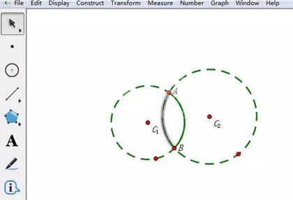 几何画板给相交两圆公共部分涂色的操作方法截图