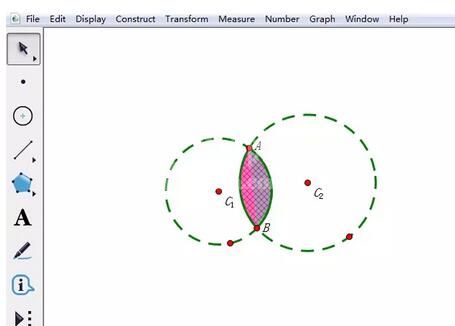 几何画板给相交两圆公共部分涂色的操作方法截图