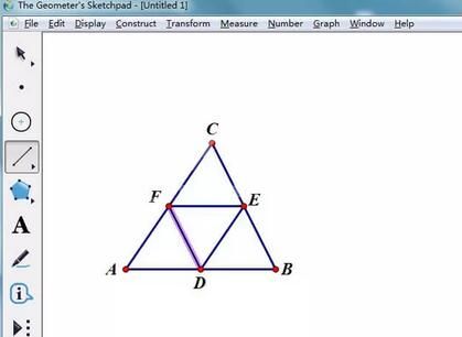 几何画板把三角形分成面积相等的四部分的操作步骤截图