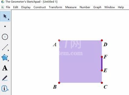 几何画板实现定长线段在正方形四周上滑动的具体方法截图