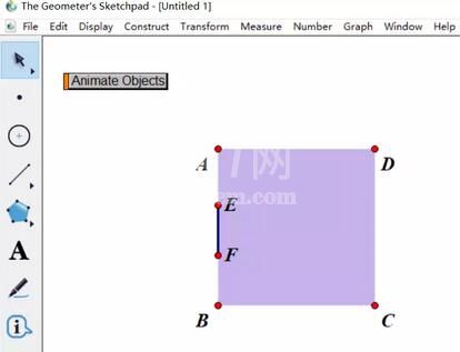 几何画板实现定长线段在正方形四周上滑动的具体方法截图