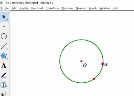 几何画板中使用自定义工具过圆上一点作切线的详细方法截图