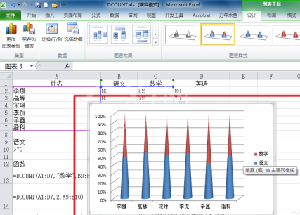 Excel做出百分比堆积圆锥图的方法截图