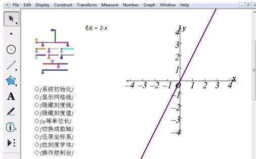 几何画板绘制正比例函数图像的图文方法截图